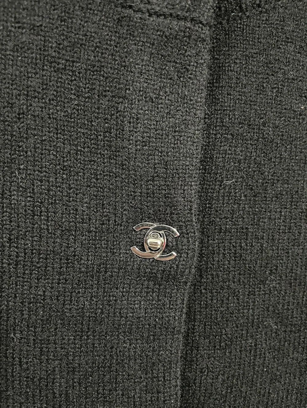 Chanel Black Knit Cropped Cardigan